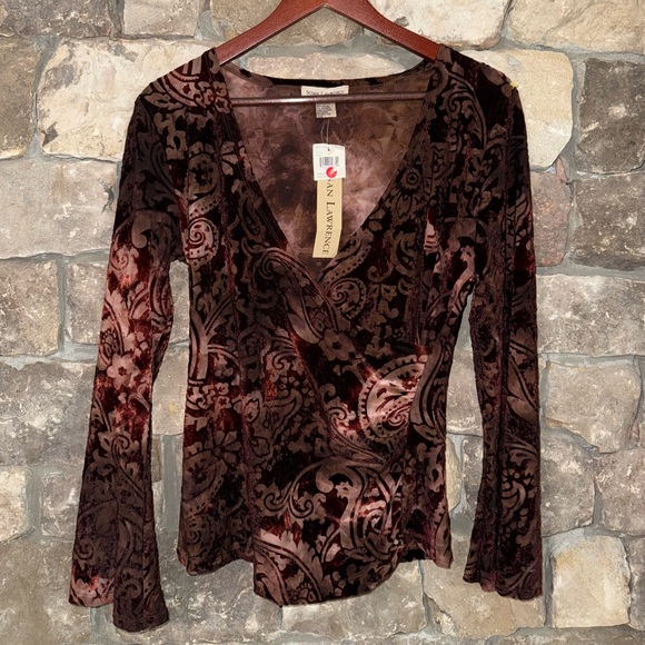 Susan Lawrence Velvet Paisley Blouse - Rich Brown - Picture 1 of 5